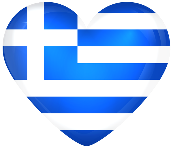 Greece Large Heart Flag.