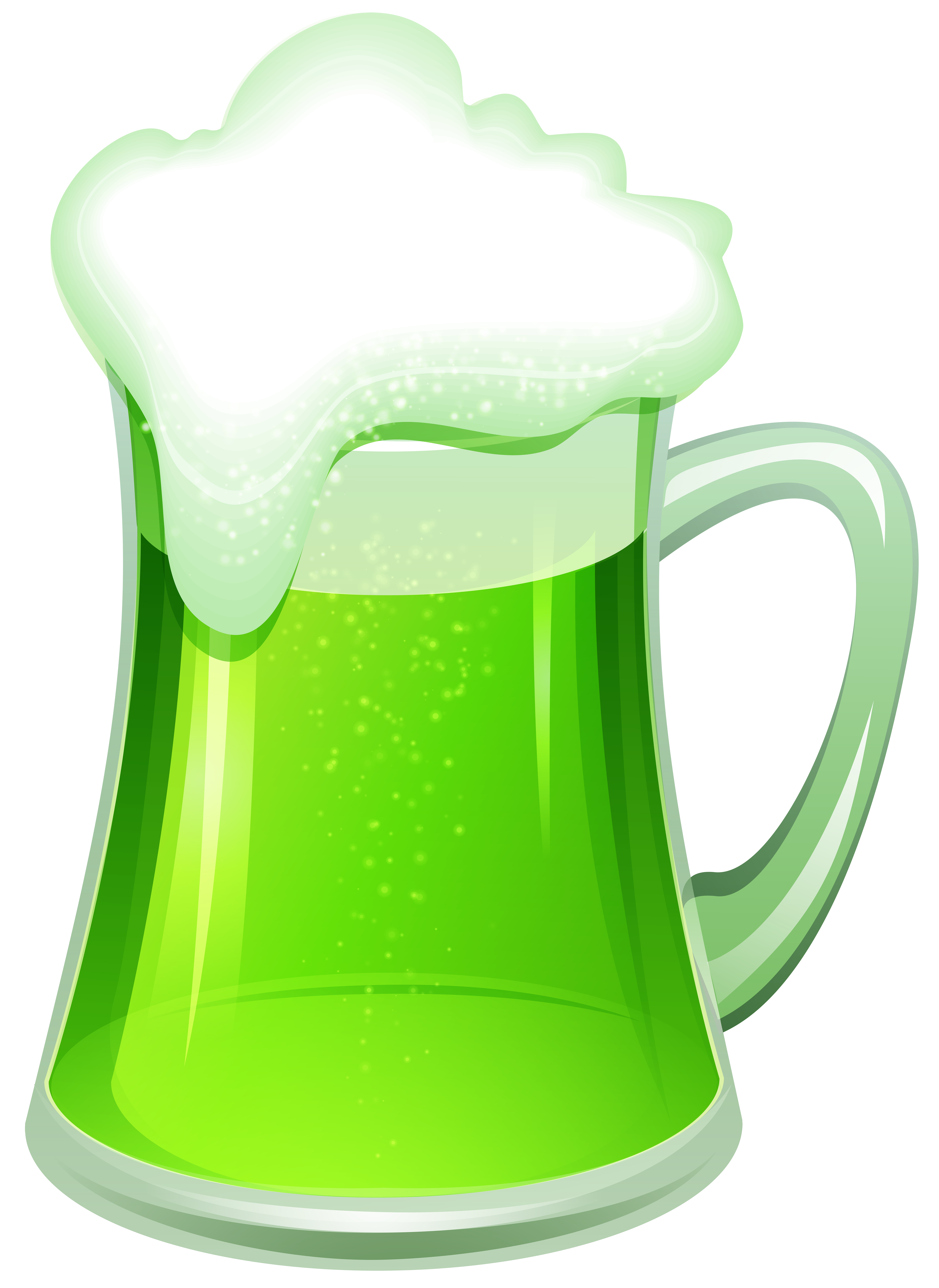 St Patrick's Day with Green Beer PNG Clip Art Image.