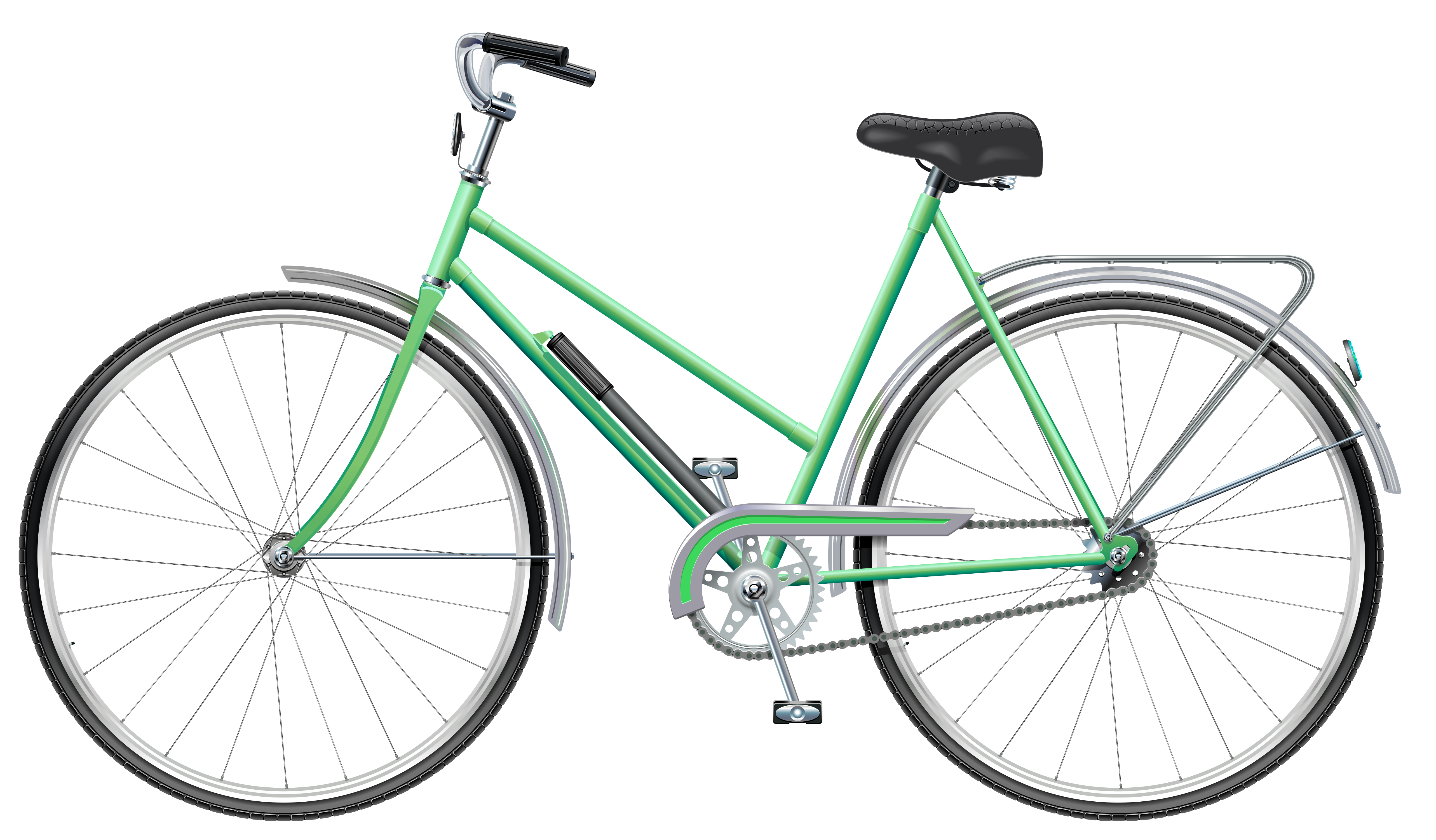 Green Bicycle PNG Clip Art.