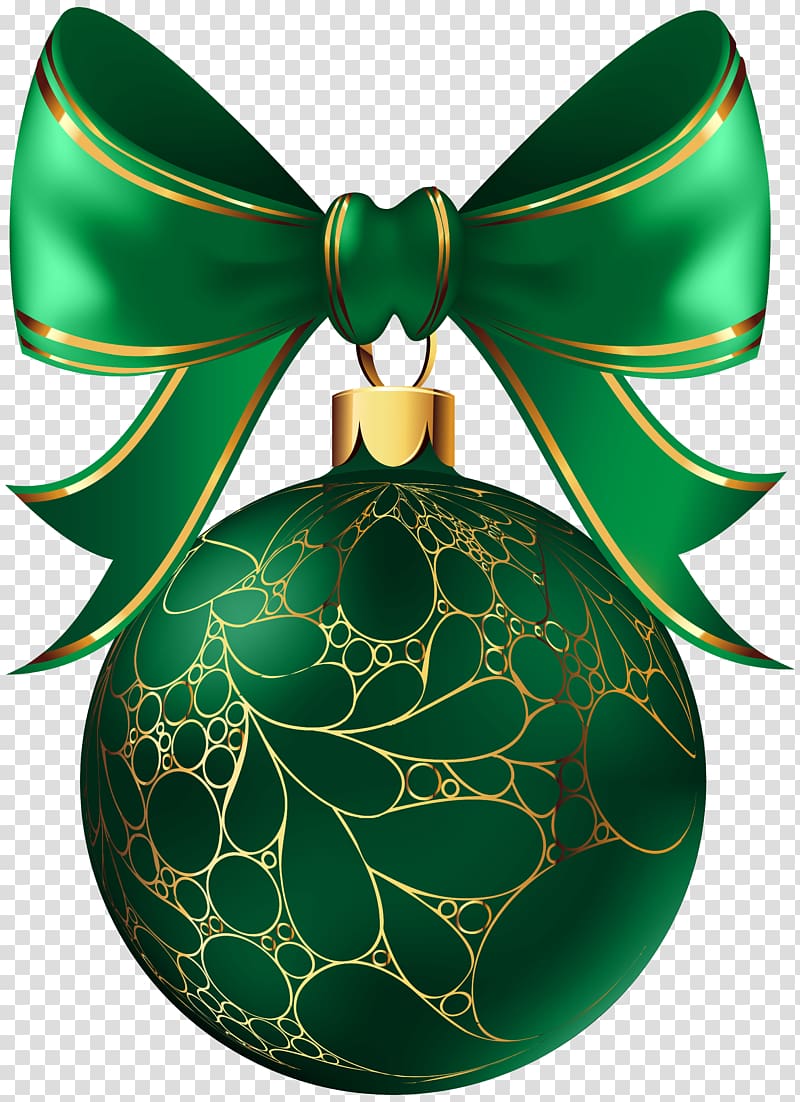 Green Christmas bauble and bow artwork, Christmas ornament Christmas.