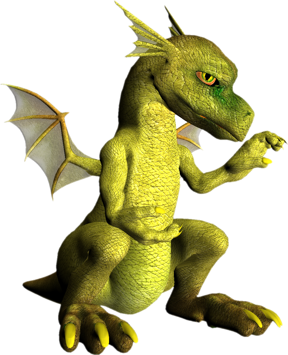 Green dragon PNG images, free drago picture.