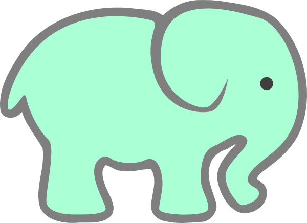 Baby Elephant Clipart Outline.