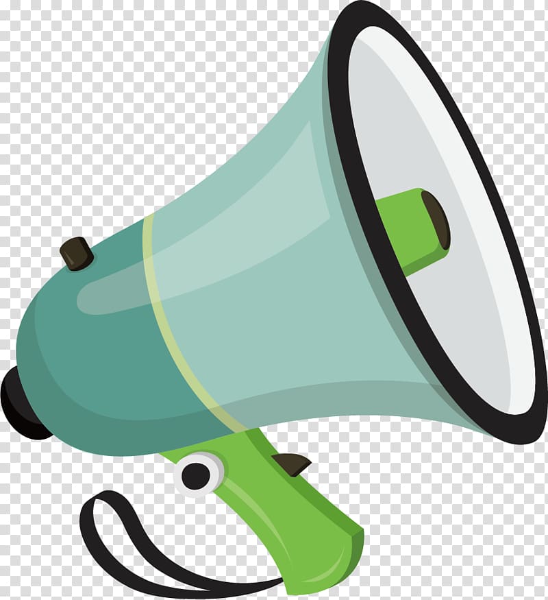Green megaphone icon, Loudspeaker Euclidean , speaker.