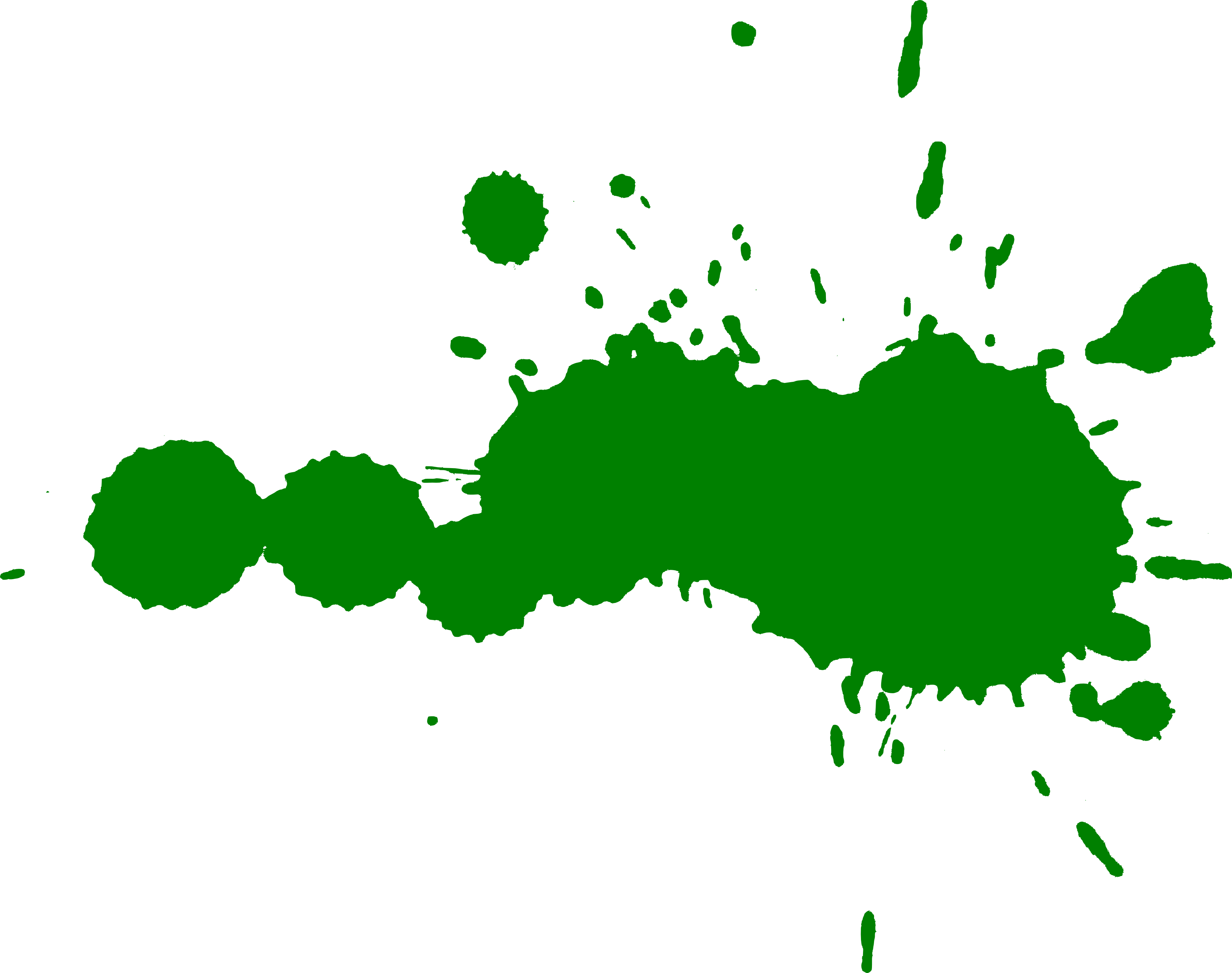 10 Green Paint Splatters (PNG Transparent).