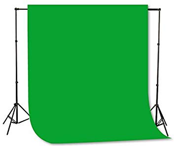 Fancierstudio Green Screen Background Stand Backdrop Support System Kit  with 6ft x 9ft Chromakey Green Muslin Backdrop by Fancierstudio H804 6x9G.