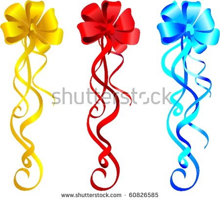 Clipart Holiday Color Gift Ribbons Bow Stock Vector 60826585.