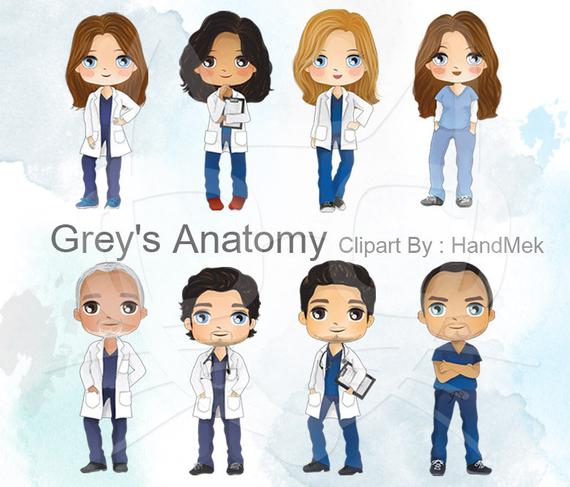 grey's anatomy character , medical people clipart, Instant Download,PNG  file.