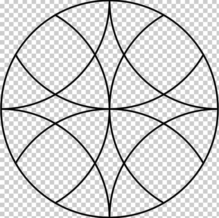 Mandala Template Overlapping Circles Grid Pattern PNG.