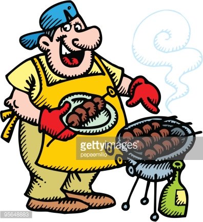 man and grill party Clipart Image.