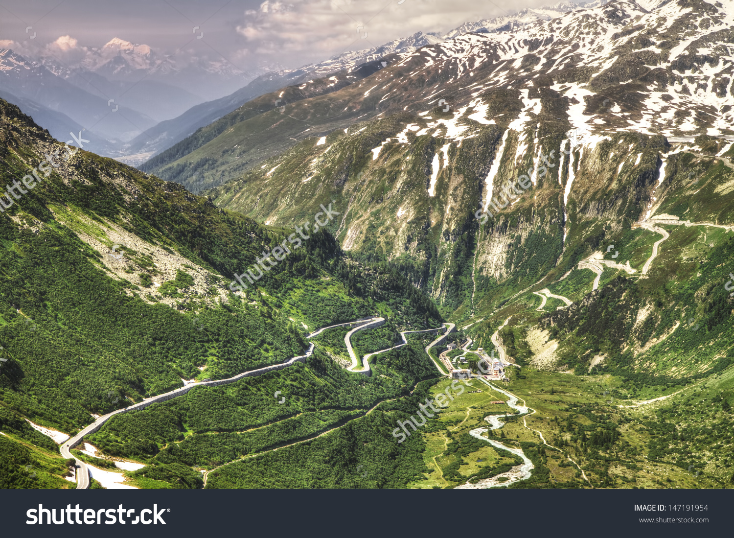 Furka Grimsel Pass Mountain Roads Swiss Stock Photo 147191954.