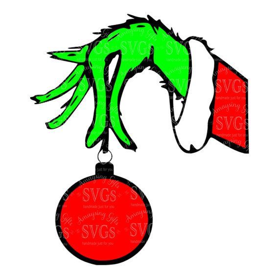 Image result for grinch hand holding ornament clipart.