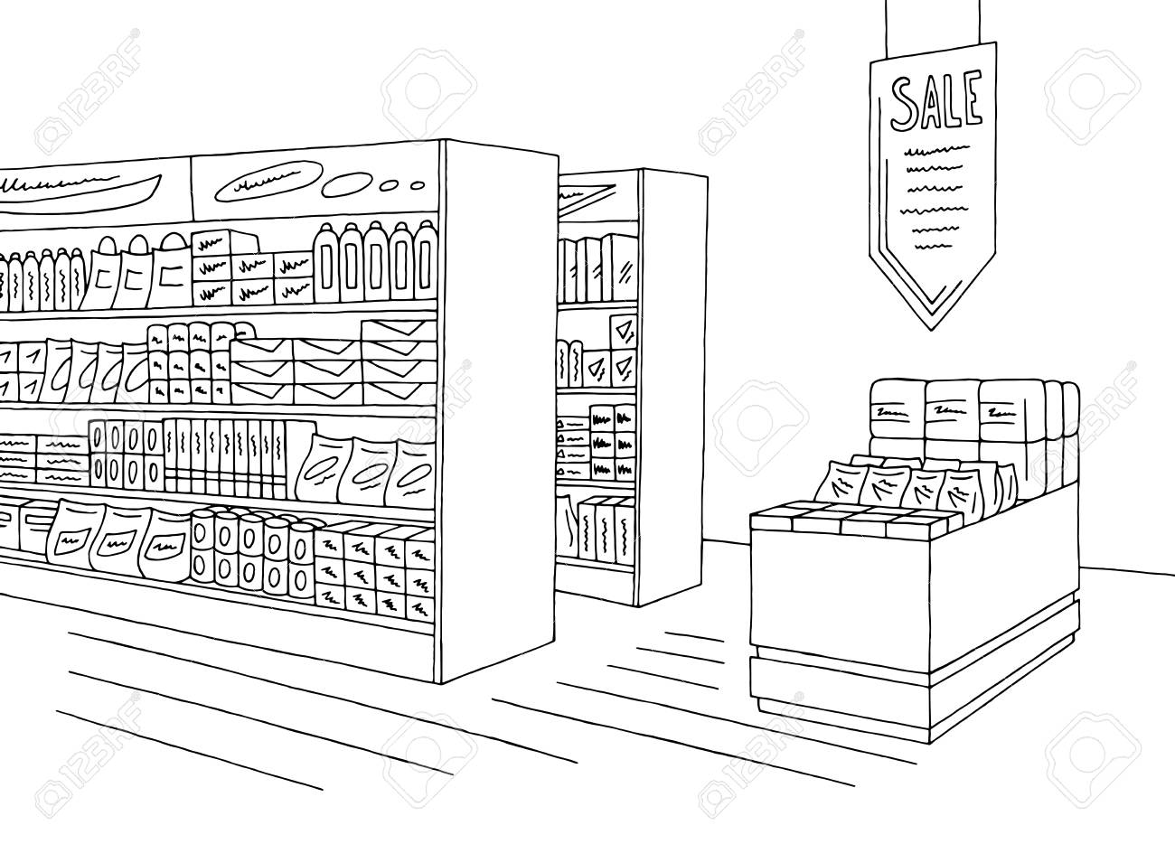 grocery store clipart black and white 10 free Cliparts | Download