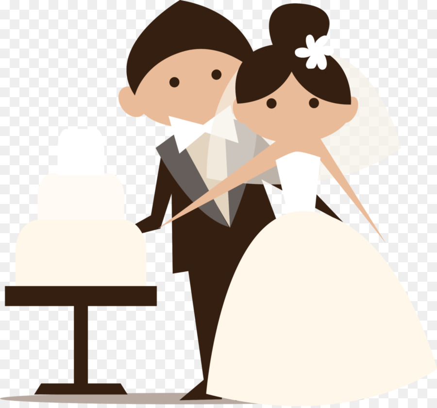 Bride And Groom Cartoon clipart.