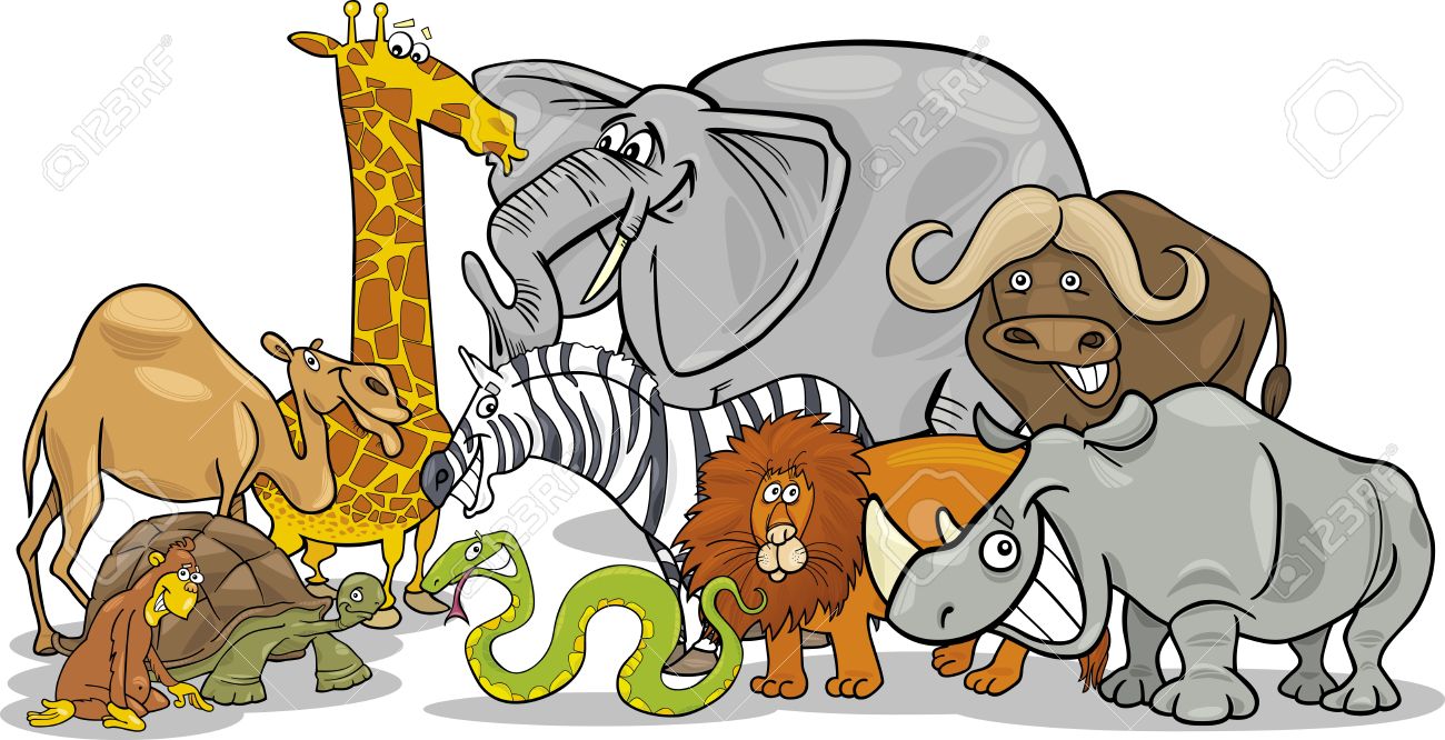 Clipart group of animals.