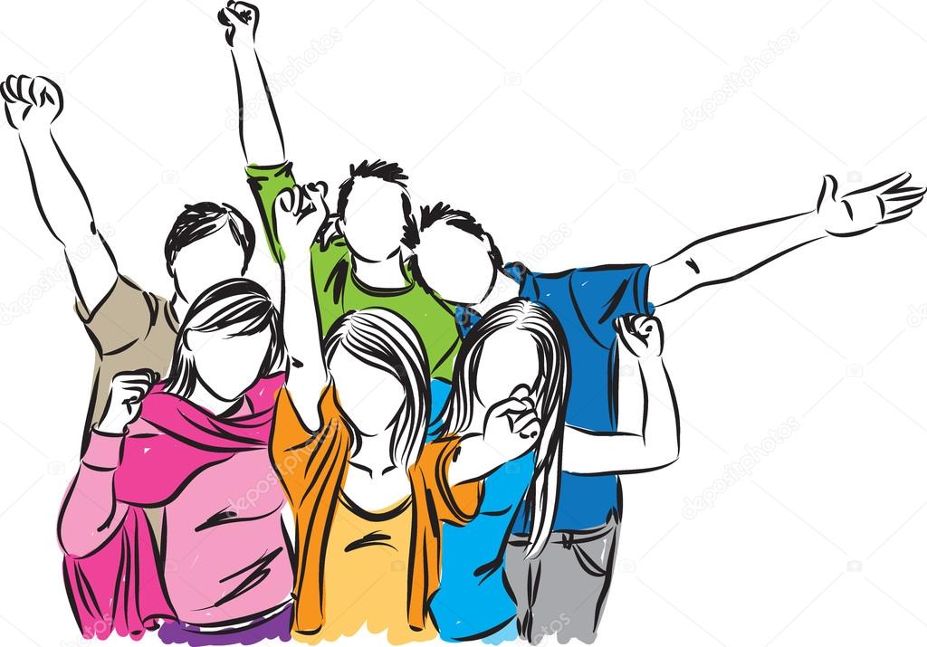 Happy Group Of People Clipart.