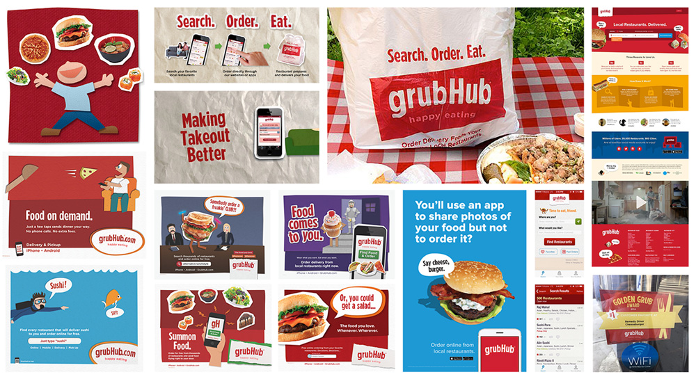 Brand New: New Logo and Identity for Grubhub by Wolff Olins.