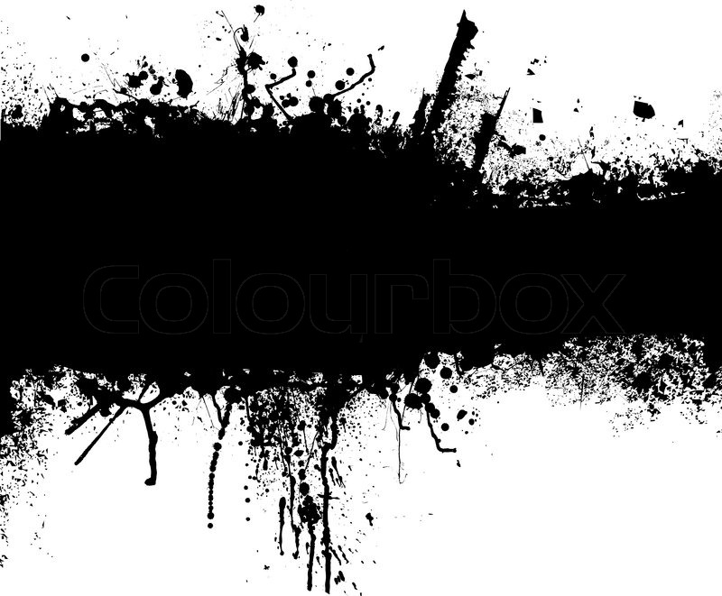 Grunge banner with an inky dribble.