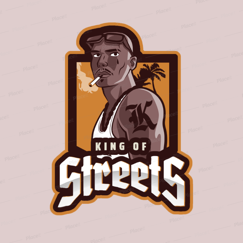Gaming Logo Maker for GTA Fans Featuring a Tattooed Man Clipart 2507x.