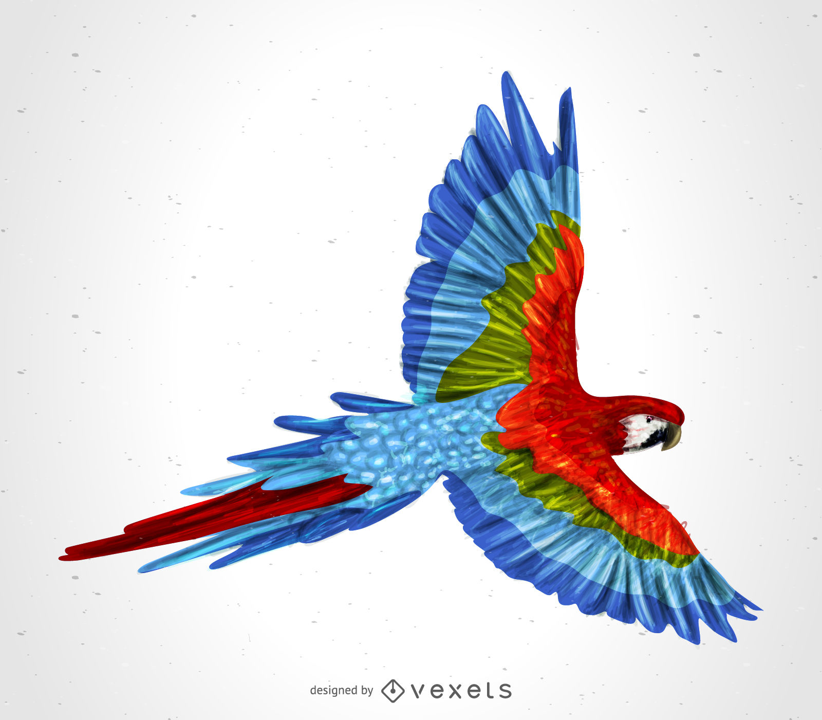 Hermosa ilustración de loro guacamayo.