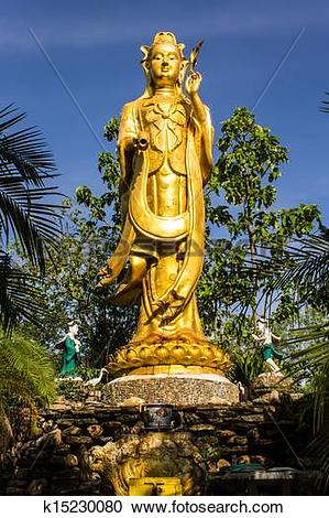 Stock Photography of Guanyin Statue in Wat Mokkanlan , Chomthong.