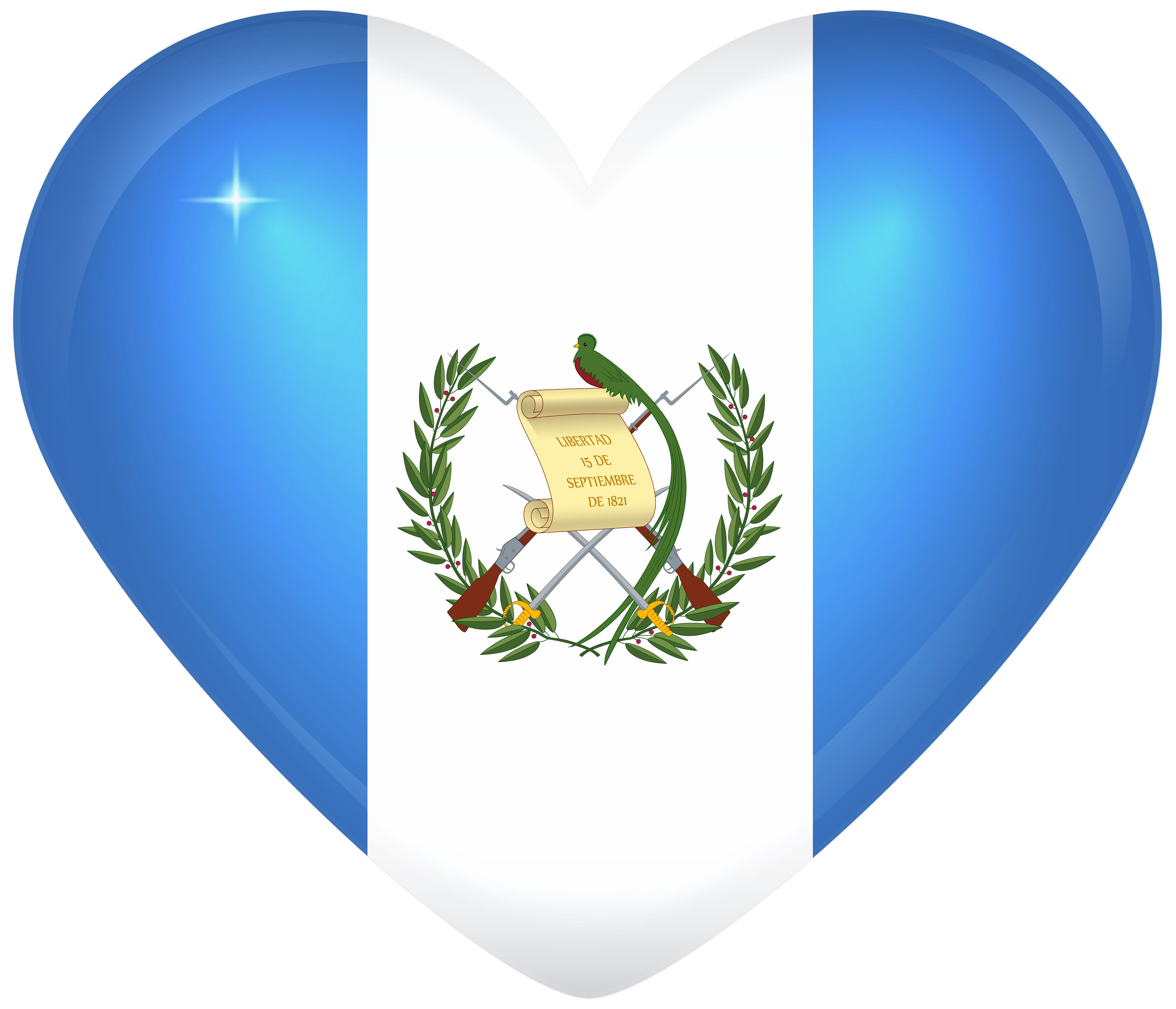 Guatemala Large Heart Flag.