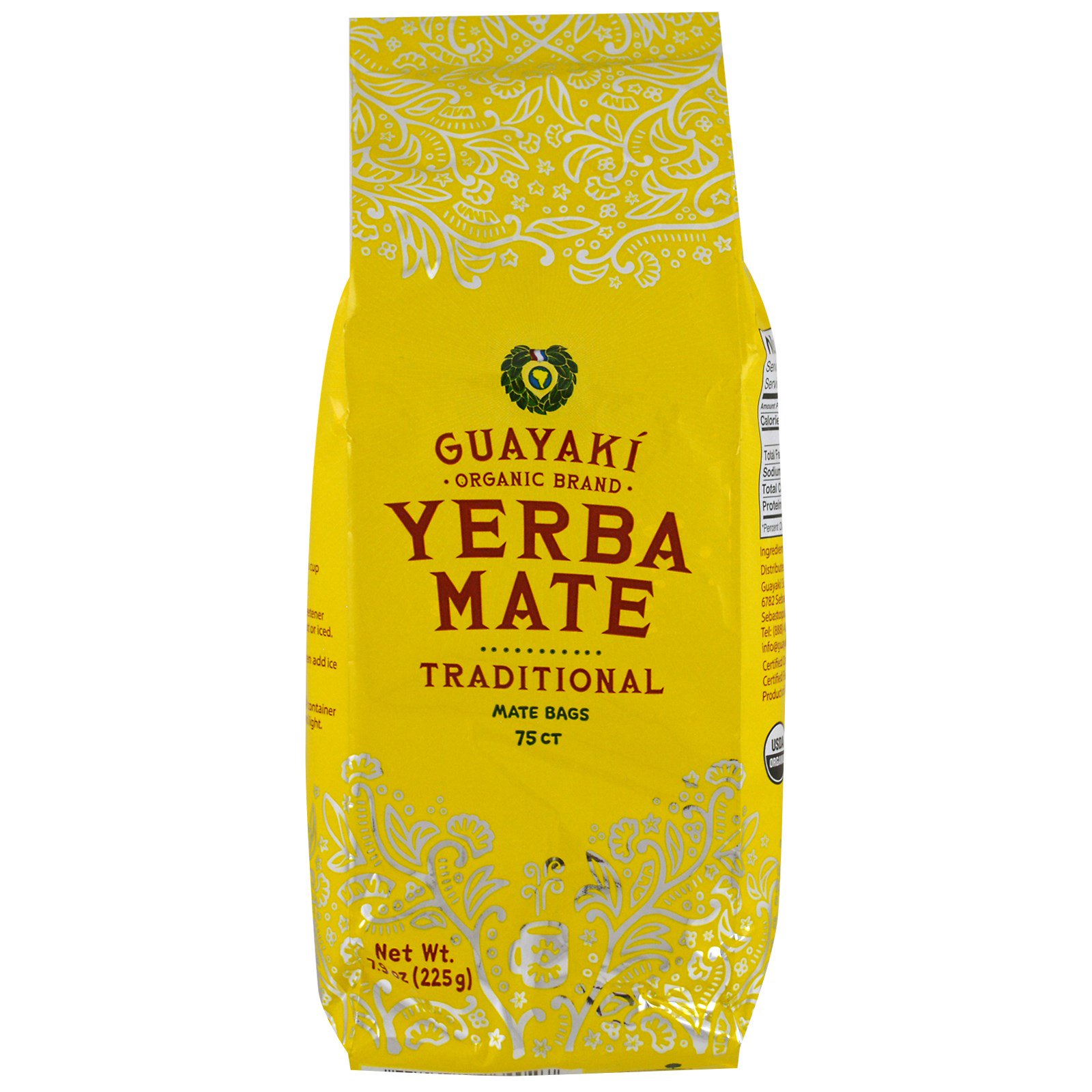 Guayaki, Yerba Mate, Traditional, 75 Tea Bags, 7.9 oz (225 g.