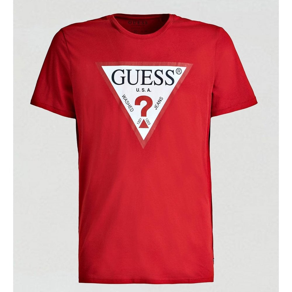 GUESS RED TRIANGLE LOGO T.