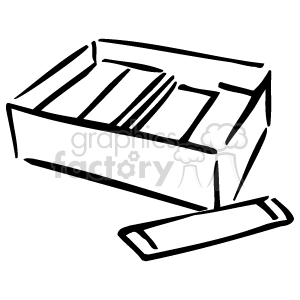 A black and white box of chewing gum clipart. Royalty.