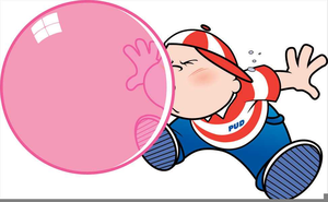 Bubble Gum Blowing Clipart.