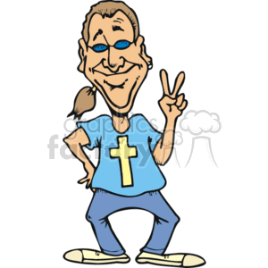 peace and love guy clipart. Royalty.