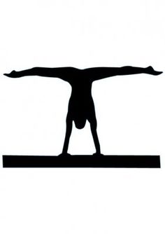 Girl Gymnastics Clipart Silhouette.
