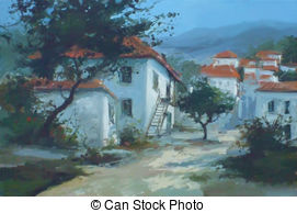 A görög, falu csp7230574 rajza.
