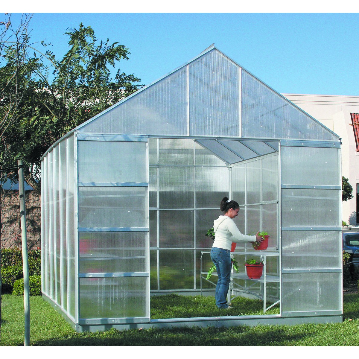 Greenhouses.