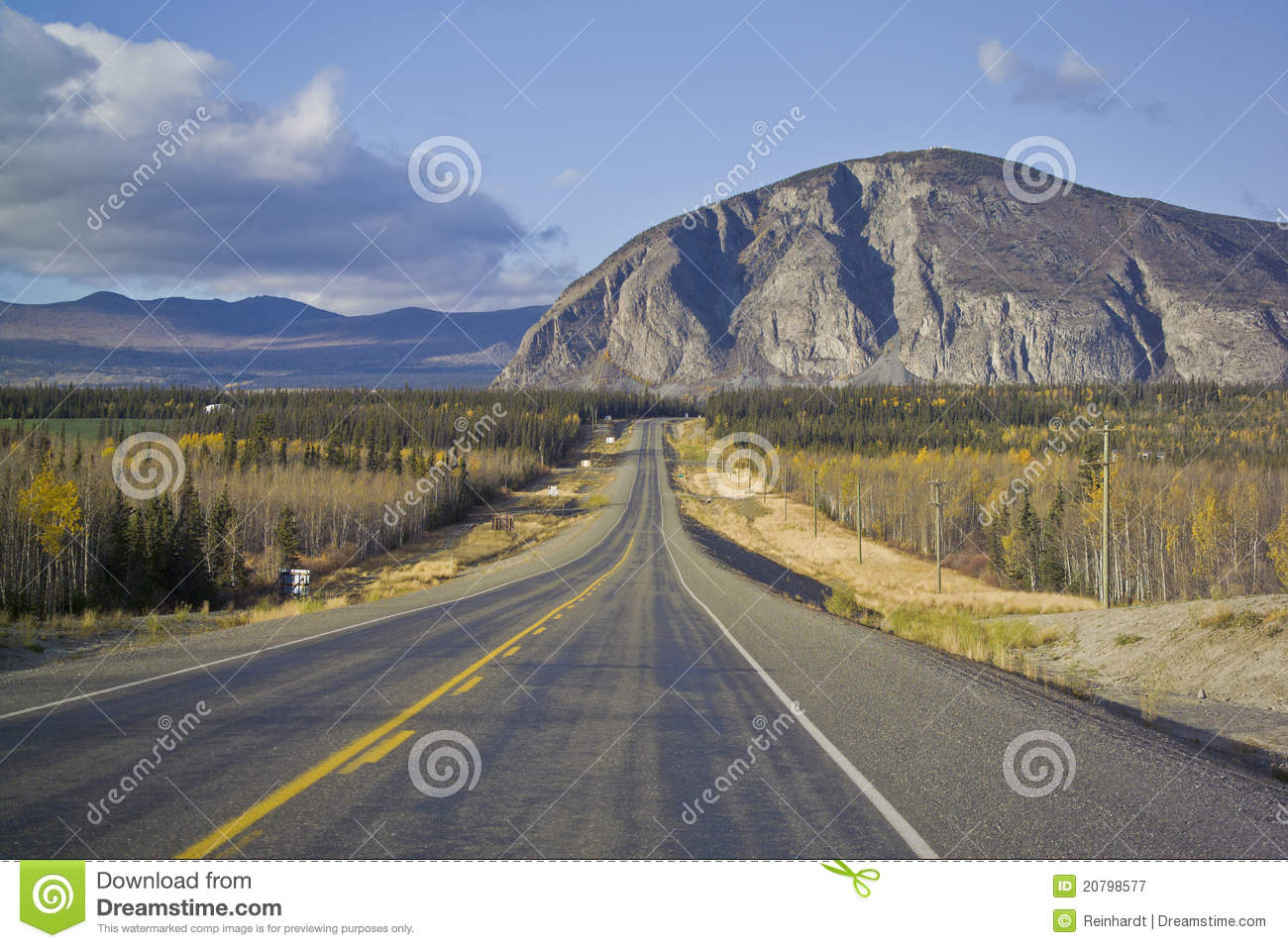 Alaska Highway Near Haines Junction Royalty Free Stock Photography.