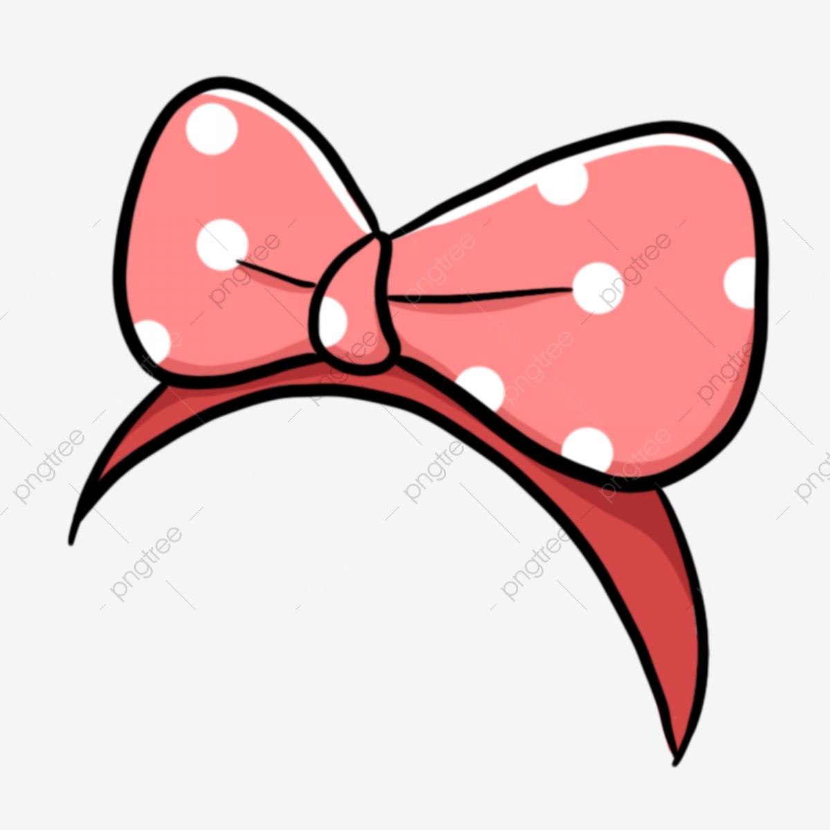 Polka Dot Hair Band Pink Hair Band Cartoon Hair Band Pink Bow, Bow.