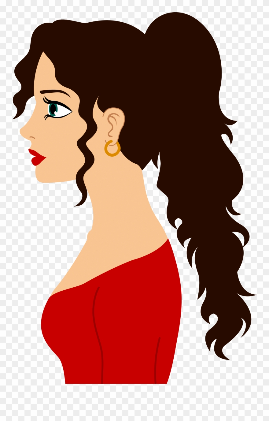 Clip Art Woman With Curly Hair Clipart Free Download.