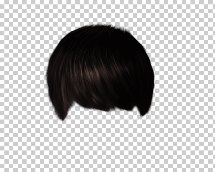 Black hair Hair coloring Wig Black M, hair style for editing.