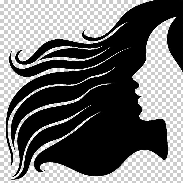 Silhouette Long hair Hairstyle, Hairdressing, woman hair PNG.
