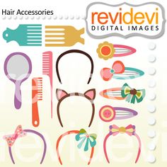 Hair accessories clip art.