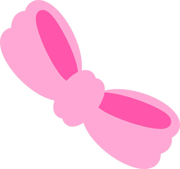 Pink Hair Bow Clip Art.