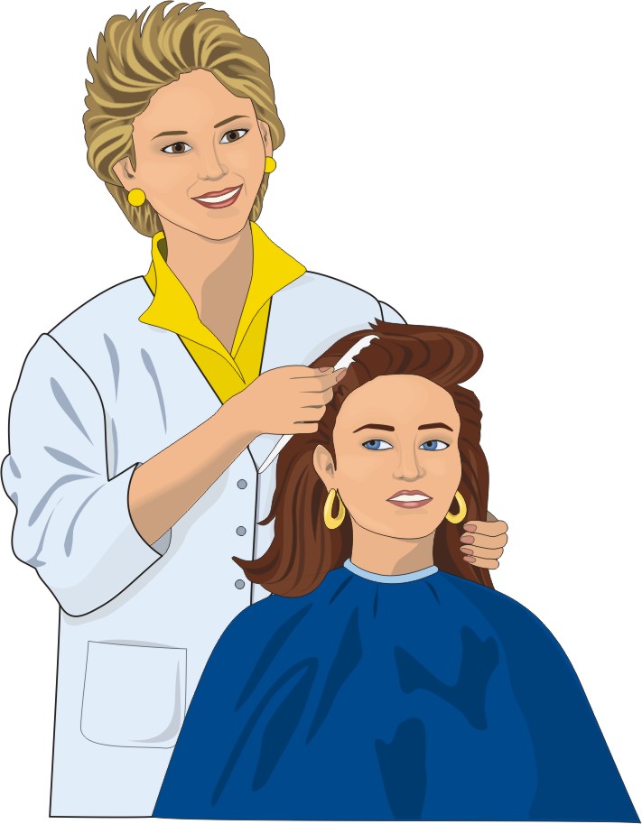 Animated hairdresser clipart.