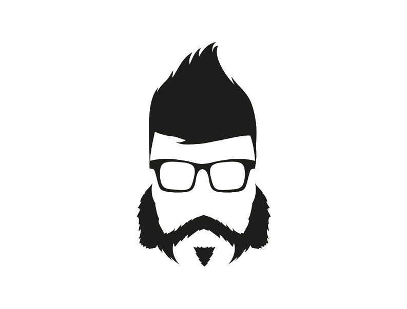 Beard Silhouette Hairstyle Illustration.