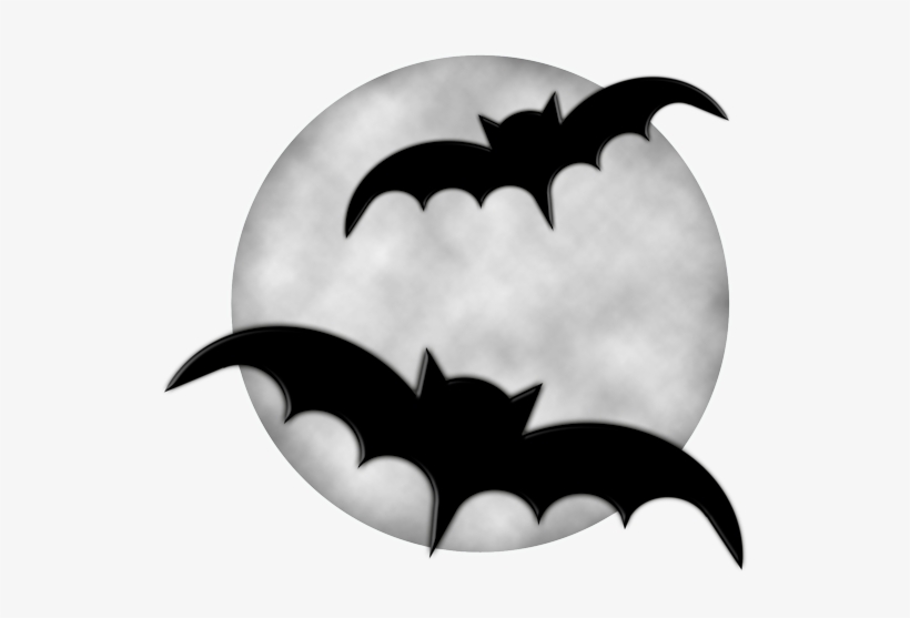 Halloween Moon With Bats Png Clipart.