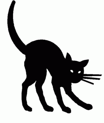 Halloween Cat Clipart Black And White.
