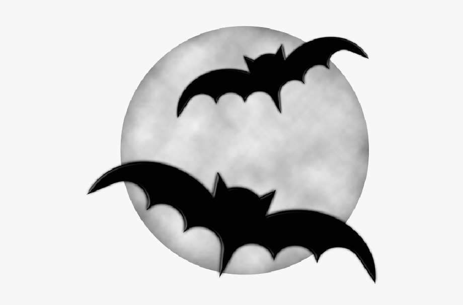 Moon With Bats Halloween Clipart.