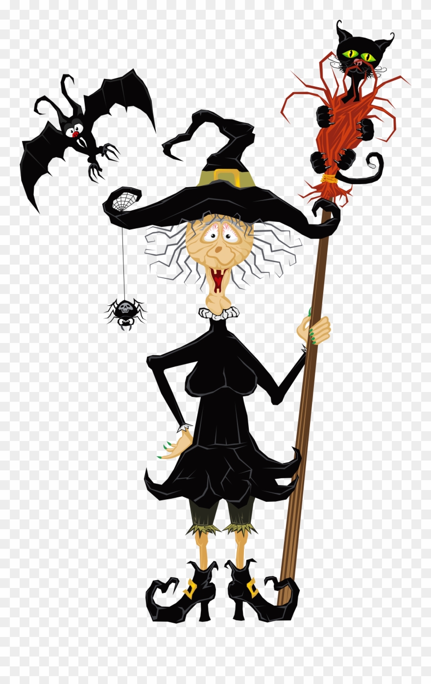 Halloween Creepy Witch Clipart.