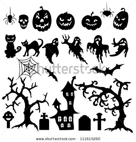 Halloween Silhouette Stock Images, Royalty.