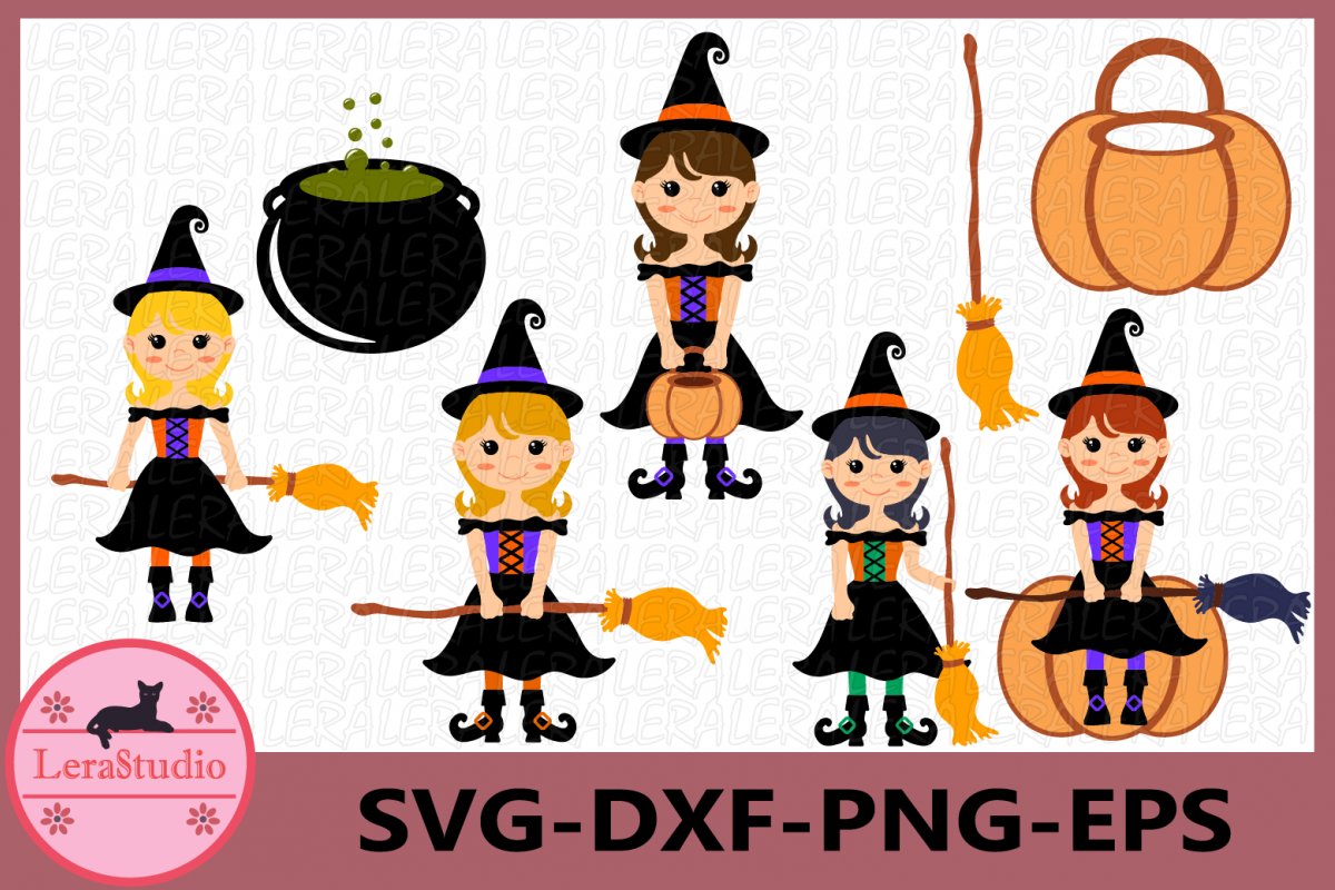 Witch Clipart, Witch Svg, Halloween Svg, Halloween Witches.