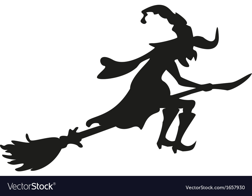 Halloween witch Silhouette Isolated.