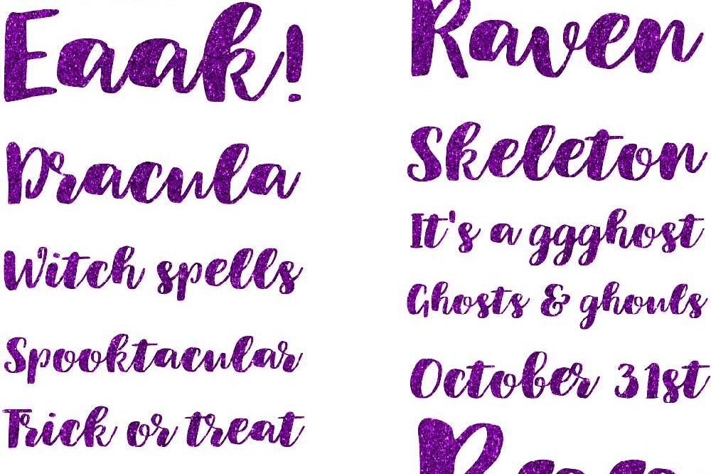 Halloween Word Art Clipart.